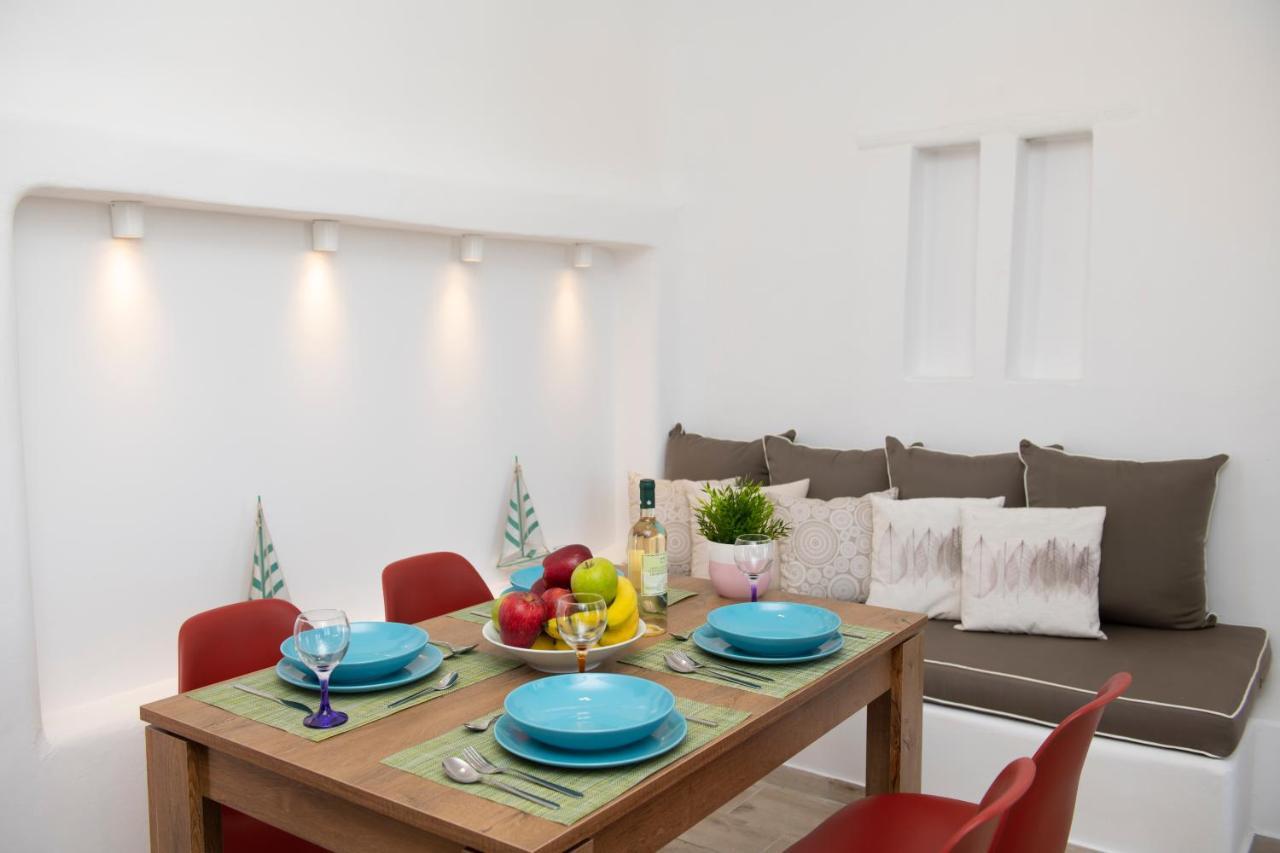 Superior Beachfront Apartment 1 With View To The Aegean Sea Panormos  エクステリア 写真